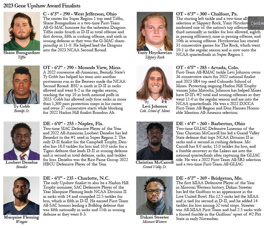 Upshaw Award finalists