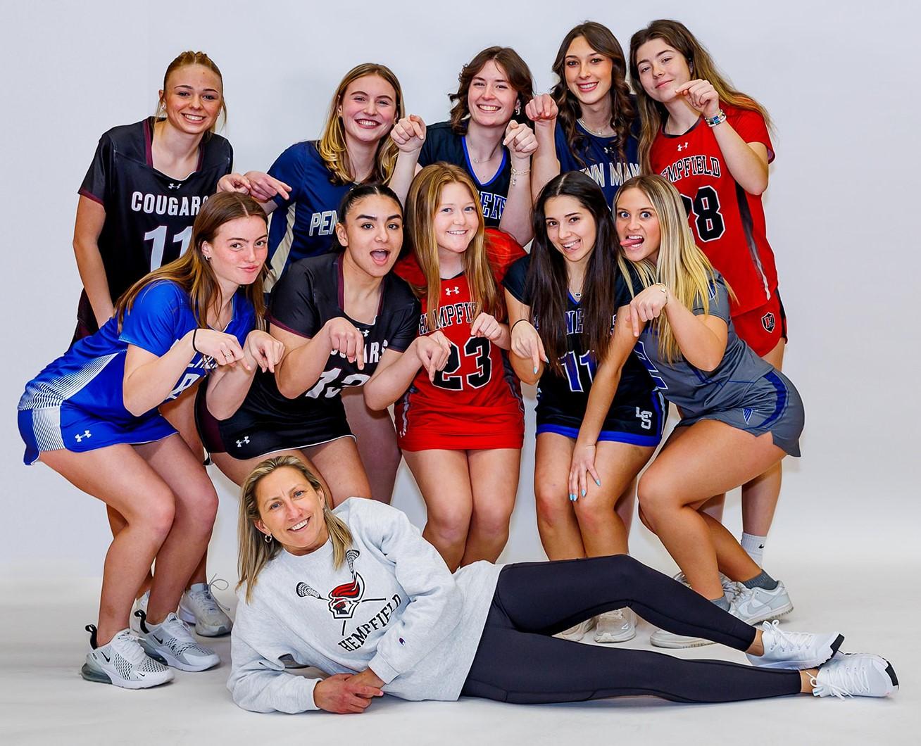Players with Hempfield coach